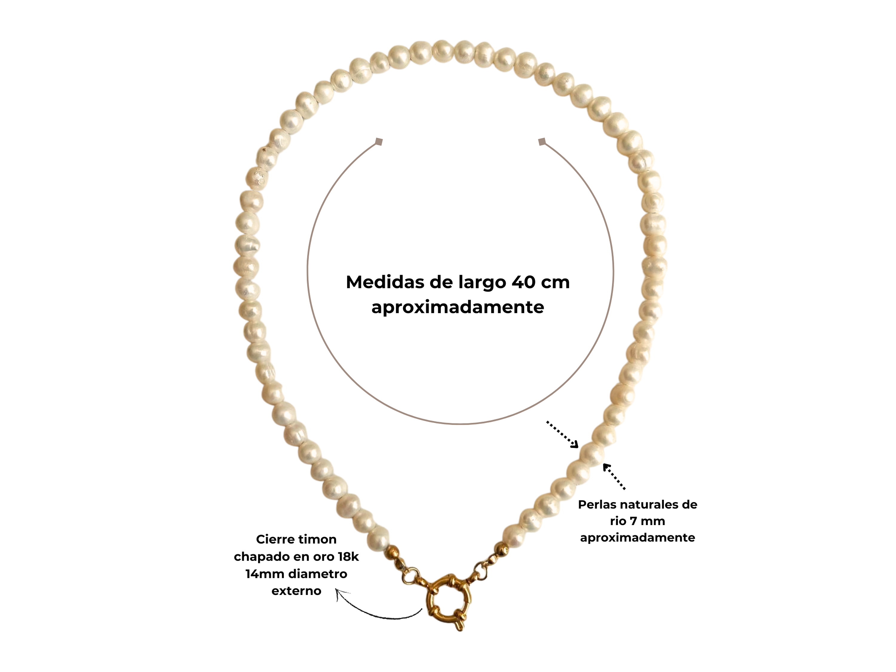 Gargantilla choker perlas naturales de rio chapado en oro 18k Riviere 4