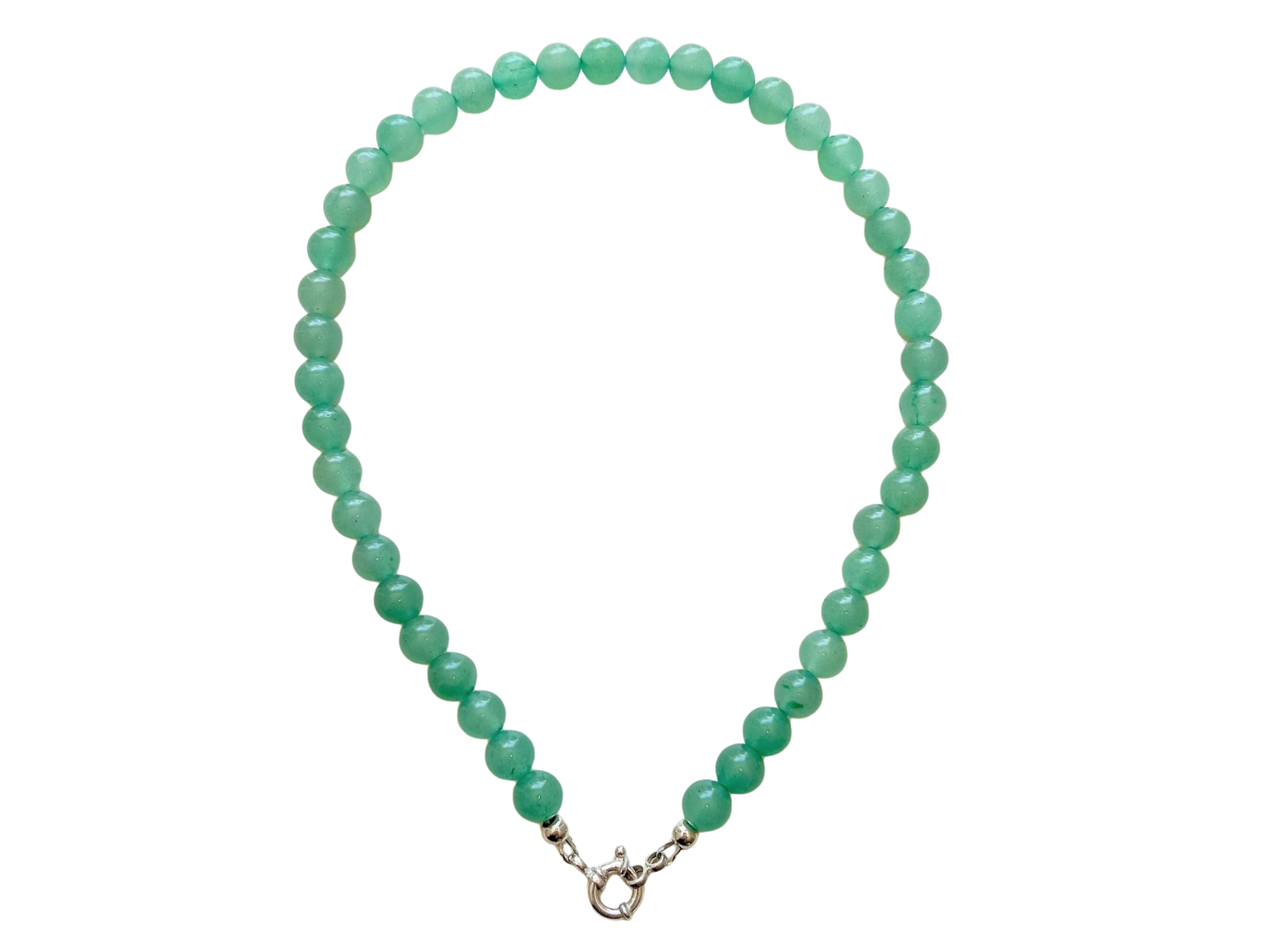 Gargantilla choker jade natural plata 925 Terranova 1