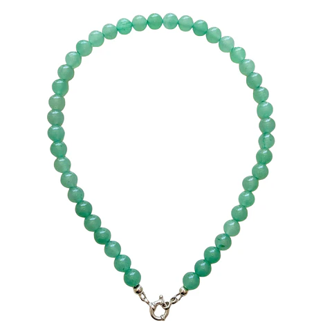 Gargantilla choker jade verde natural plata 925 Terranova