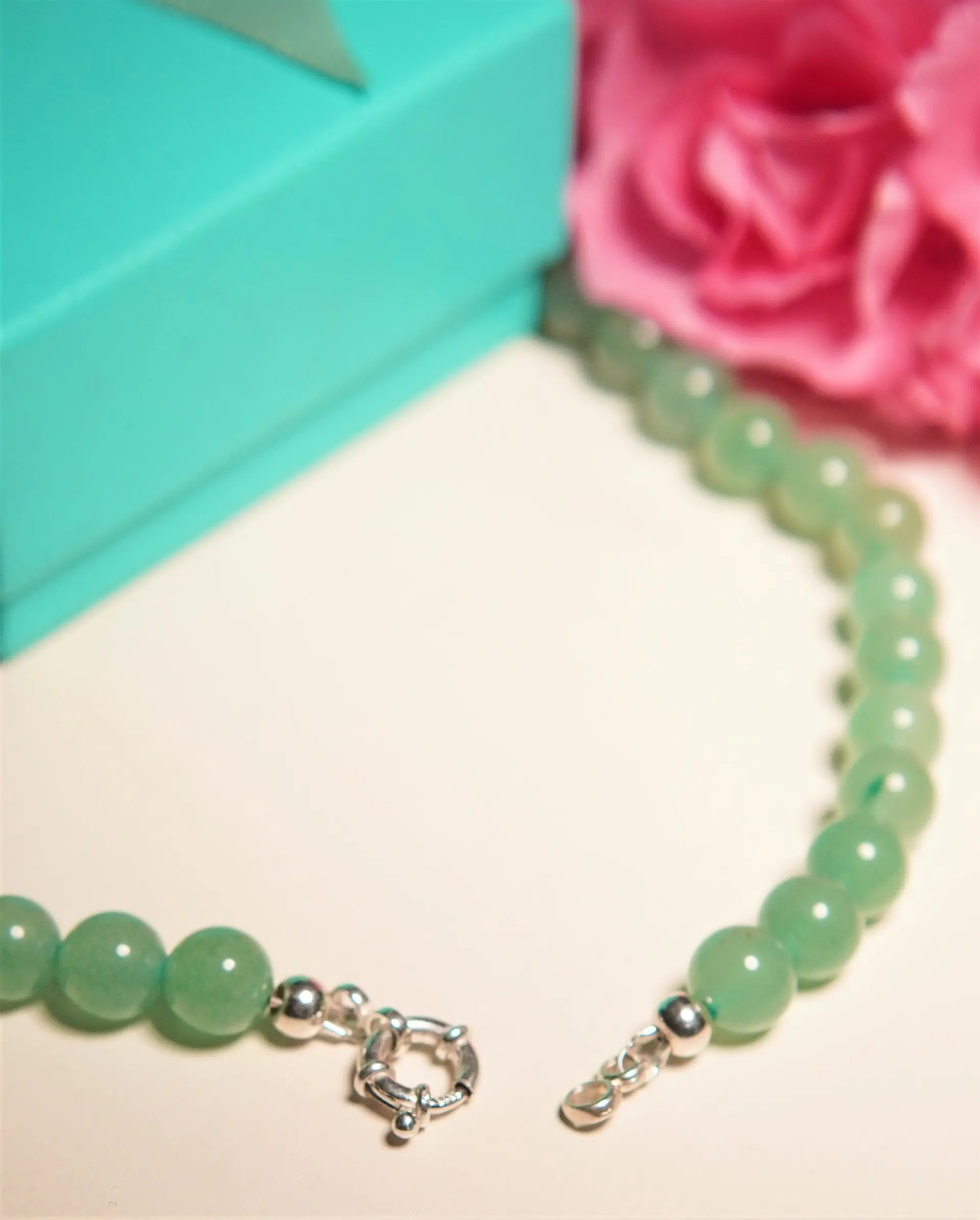 Gargantilla choker jade verde natural plata 925 Terranova 2
