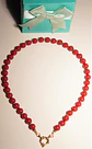 Gargantilla choker jade rojo natural chapado en oro 18k Terranova - Miniatura 2