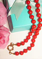 Gargantilla choker jade rojo natural chapado en oro 18k Terranova - Miniatura 9