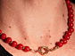 Gargantilla choker jade rojo natural chapado en oro 18k Terranova - Miniatura 3