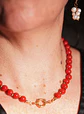 Gargantilla choker jade rojo natural chapado en oro 18k Terranova - Miniatura 10
