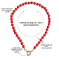 Gargantilla choker jade rojo natural chapado en oro 18k Terranova - Miniatura 4