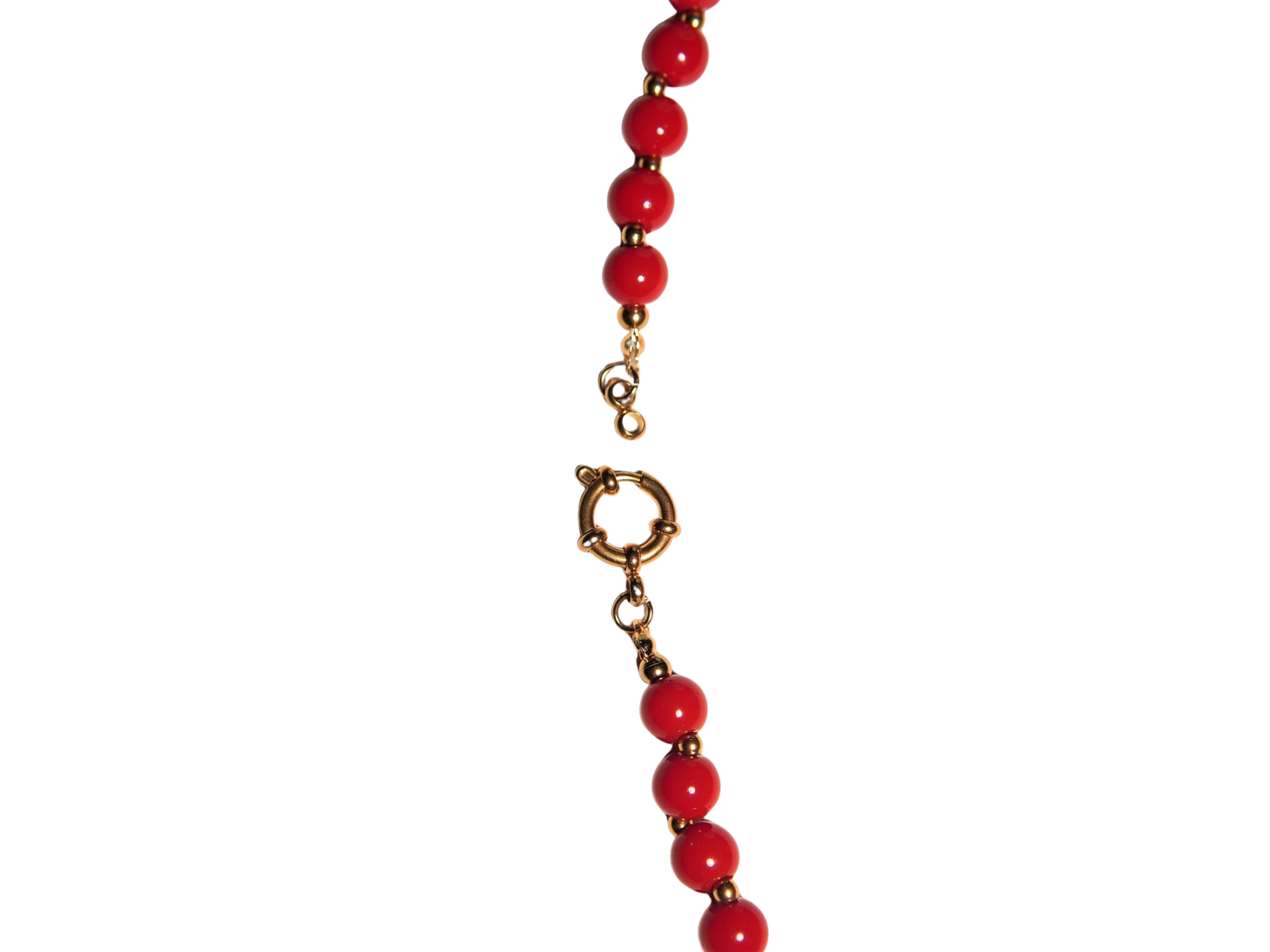 Gargantilla choker jade rojo natural chapado en oro 18k Terranova 7