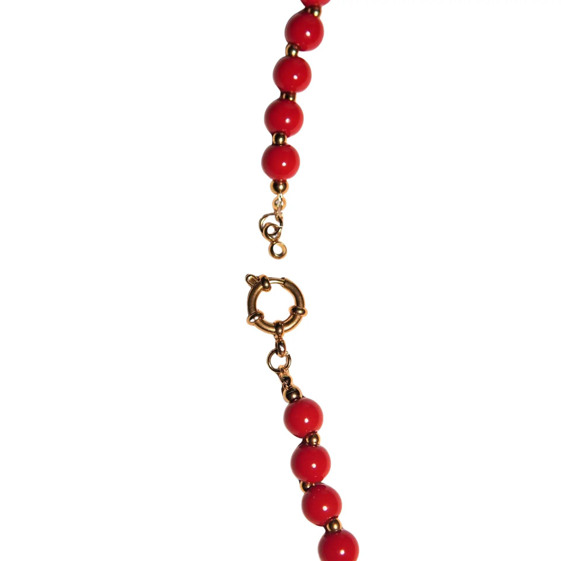 Gargantilla choker jade rojo natural chapado en oro 18k Terranova 7