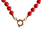 Gargantilla choker jade rojo natural chapado en oro 18k Terranova - Miniatura 11
