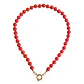 Gargantilla choker jade rojo natural chapado en oro 18k Terranova - Miniatura 1