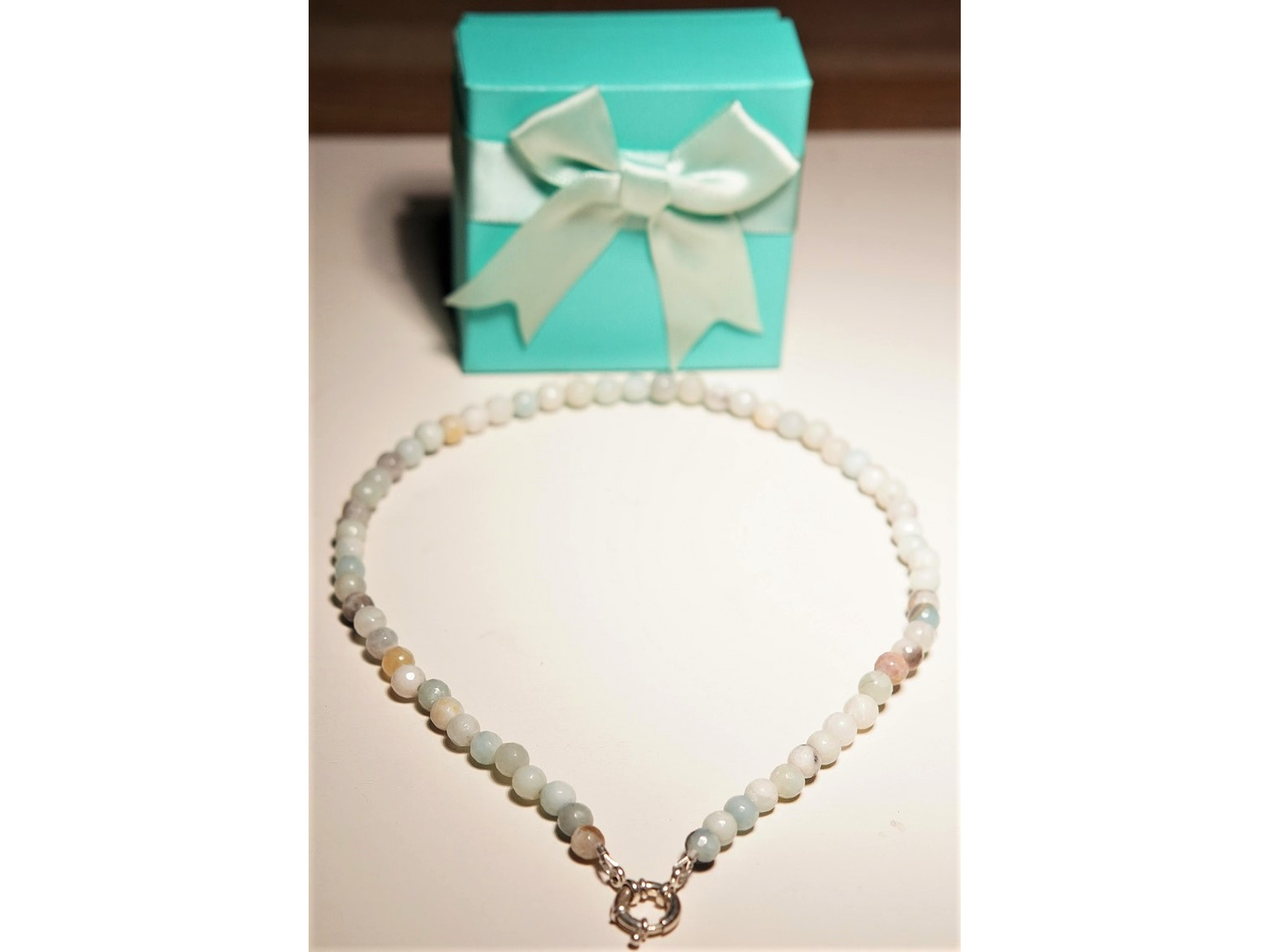 Gargantilla choker amazonita natural plata 925 Terranova 2