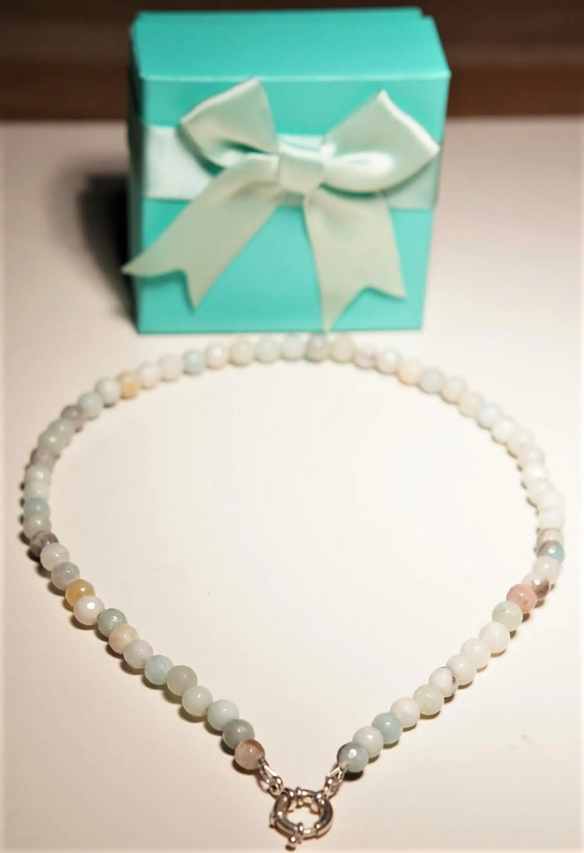 Gargantilla choker amazonita natural plata 925 Terranova 2