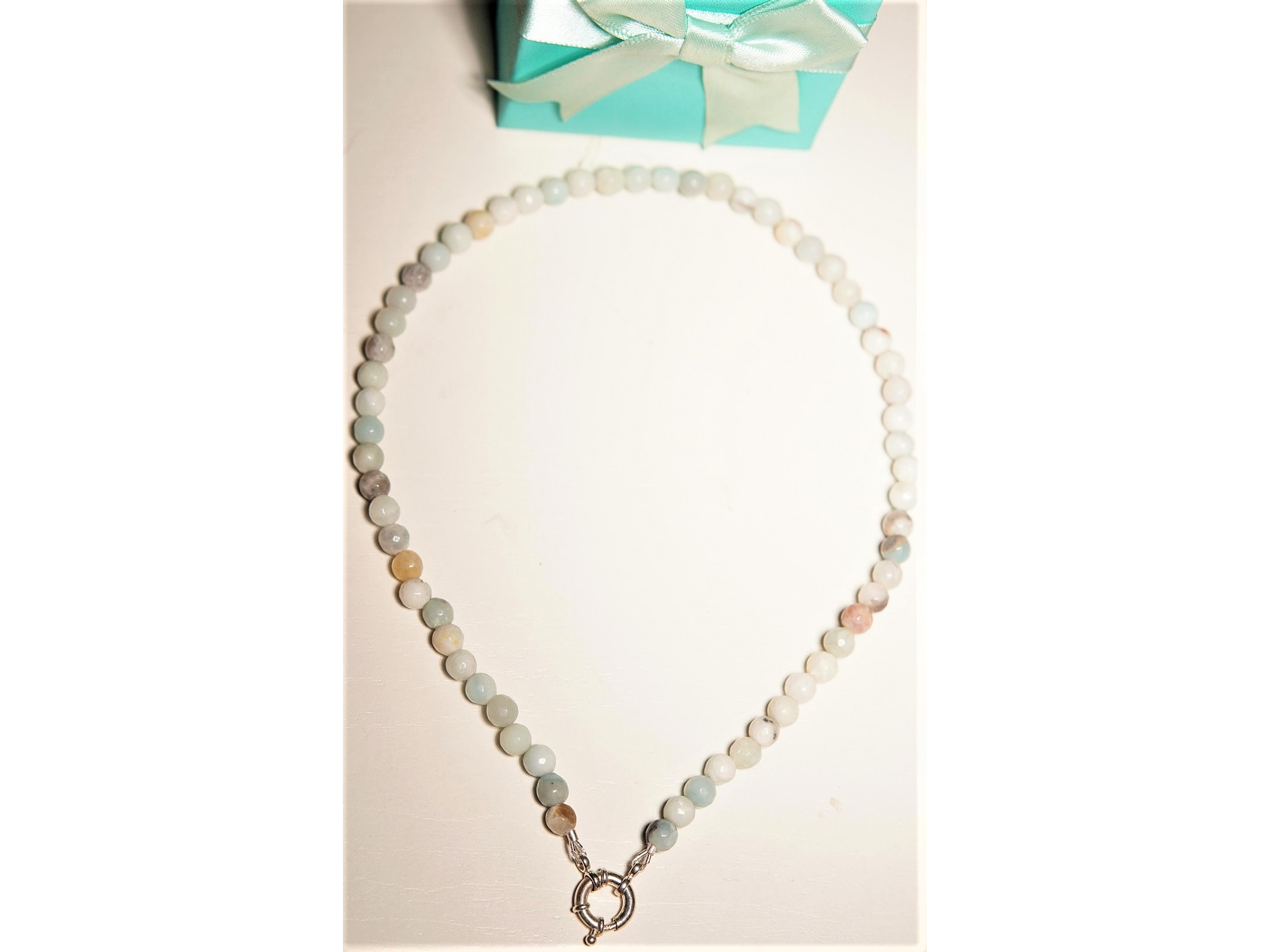 Gargantilla choker amazonita natural plata 925 Terranova 8