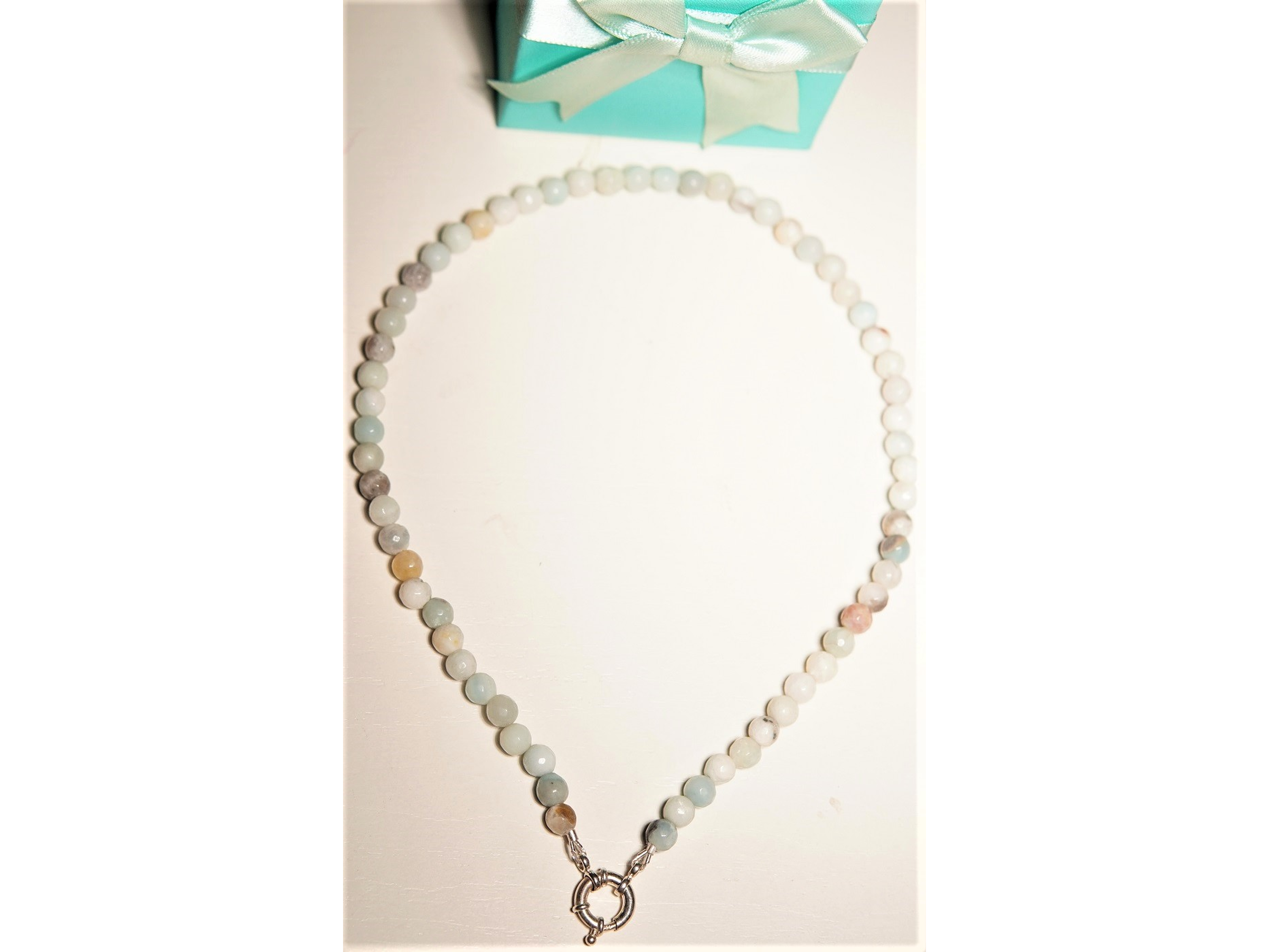 Gargantilla choker amazonita natural plata 925 Terranova 8