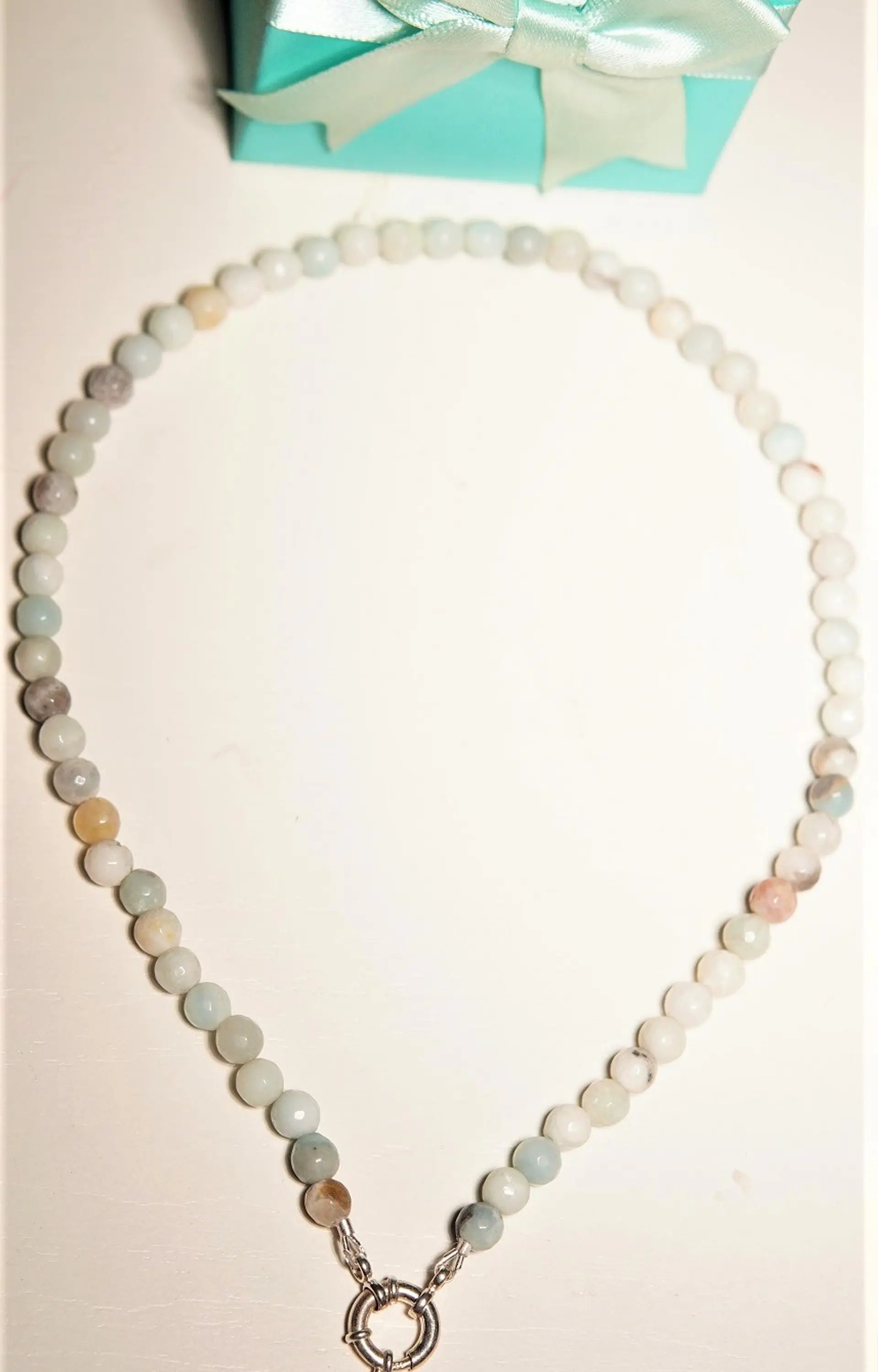 Gargantilla choker amazonita natural plata 925 Terranova 8