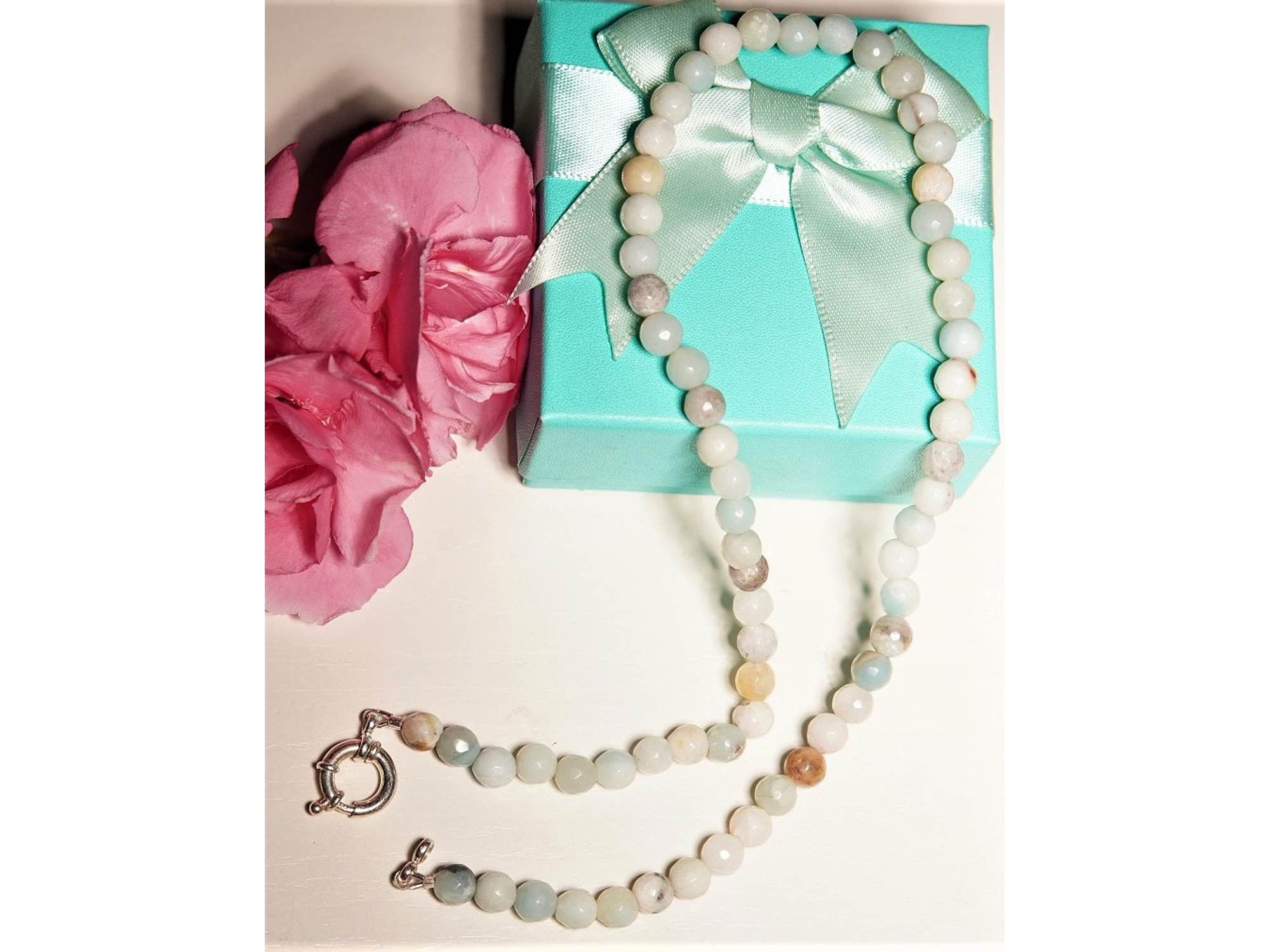 Gargantilla choker amazonita natural plata 925 Terranova 9