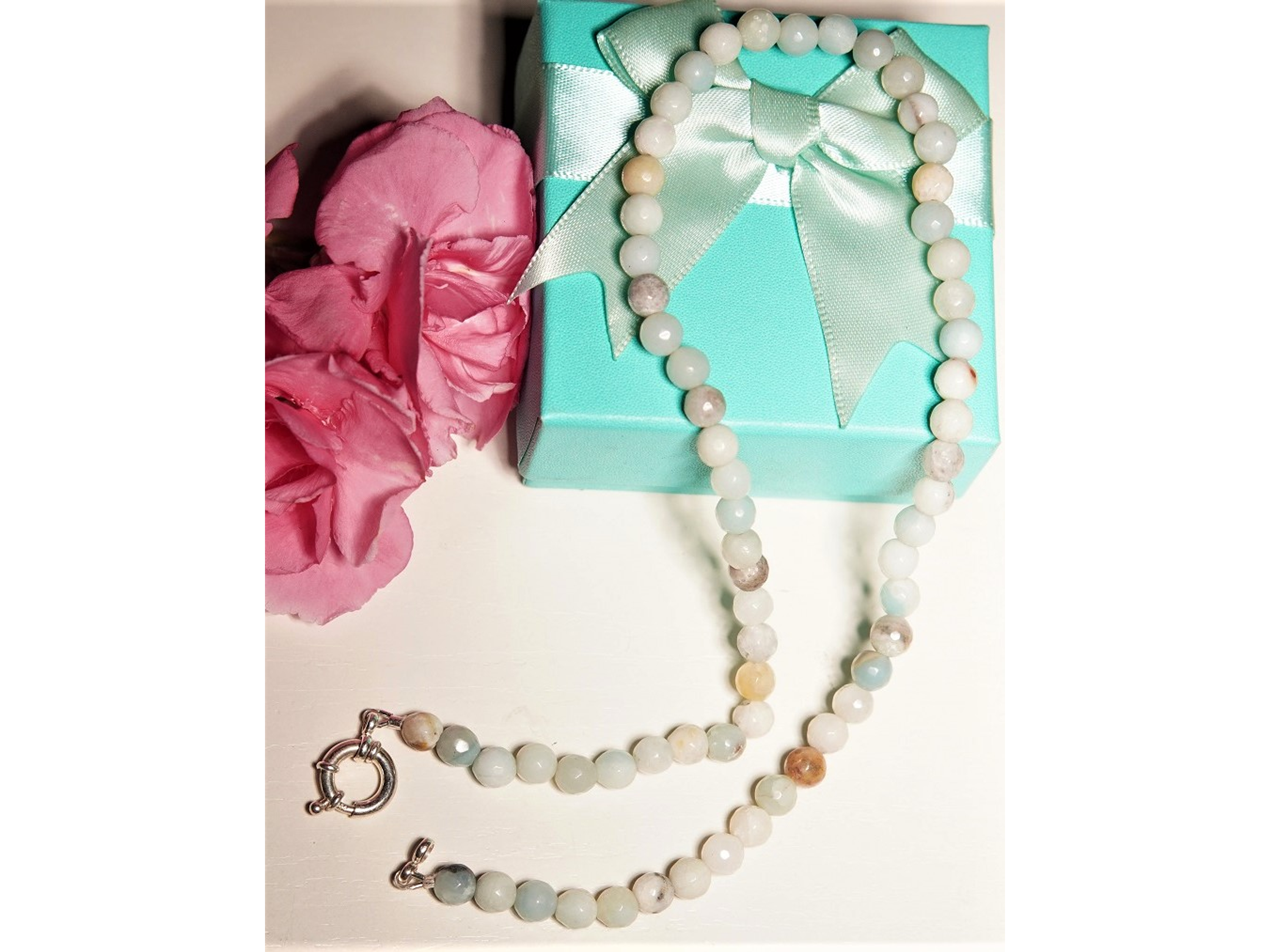 Gargantilla choker amazonita natural plata 925 Terranova 9