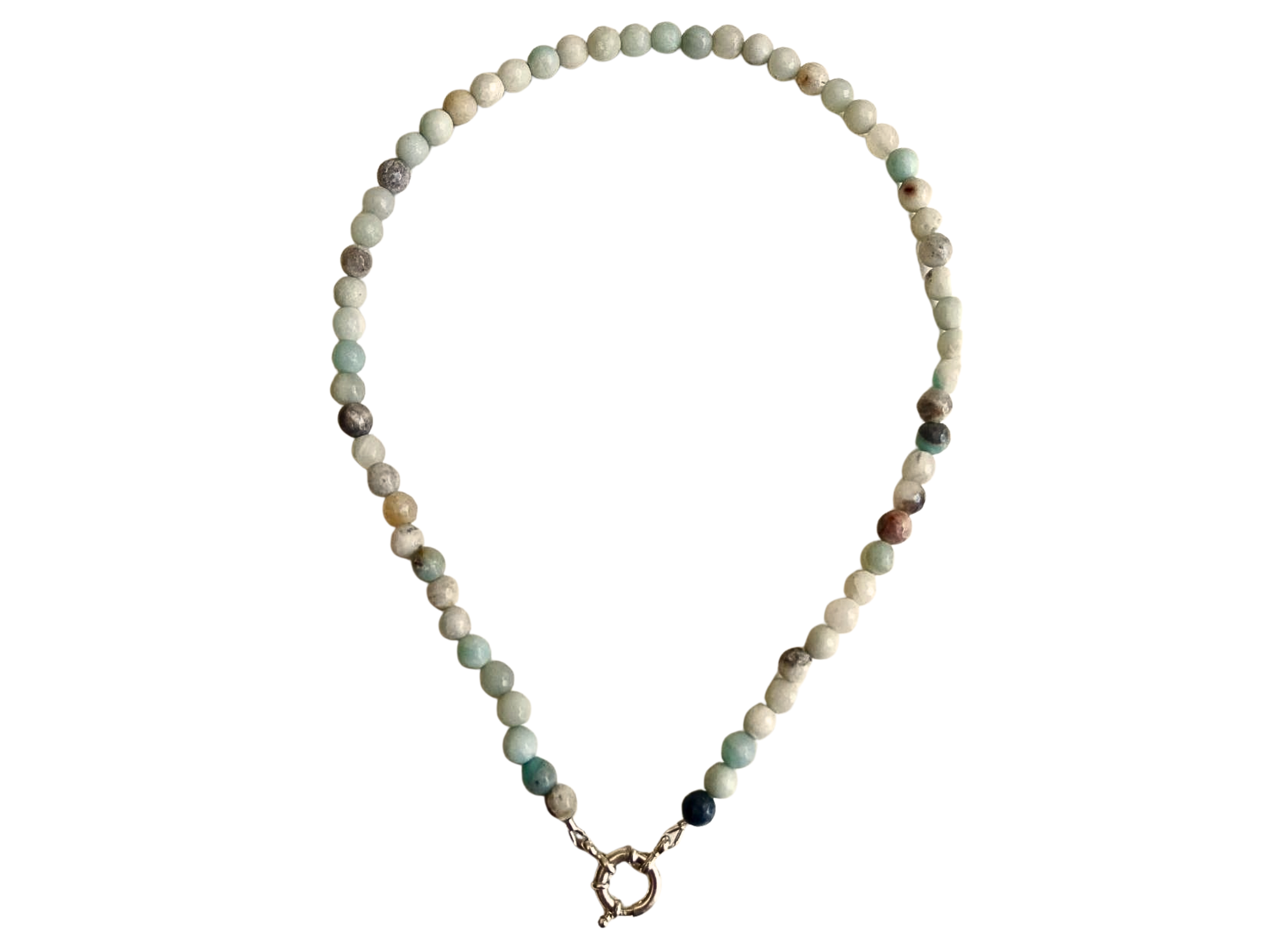 Gargantilla choker amazonita natural plata 925 Terranova 1