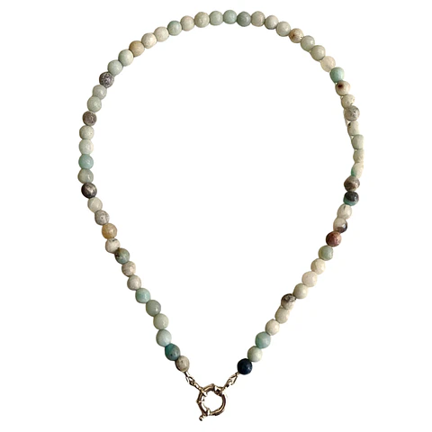 Gargantilla choker amazonita natural plata 925 Terranova