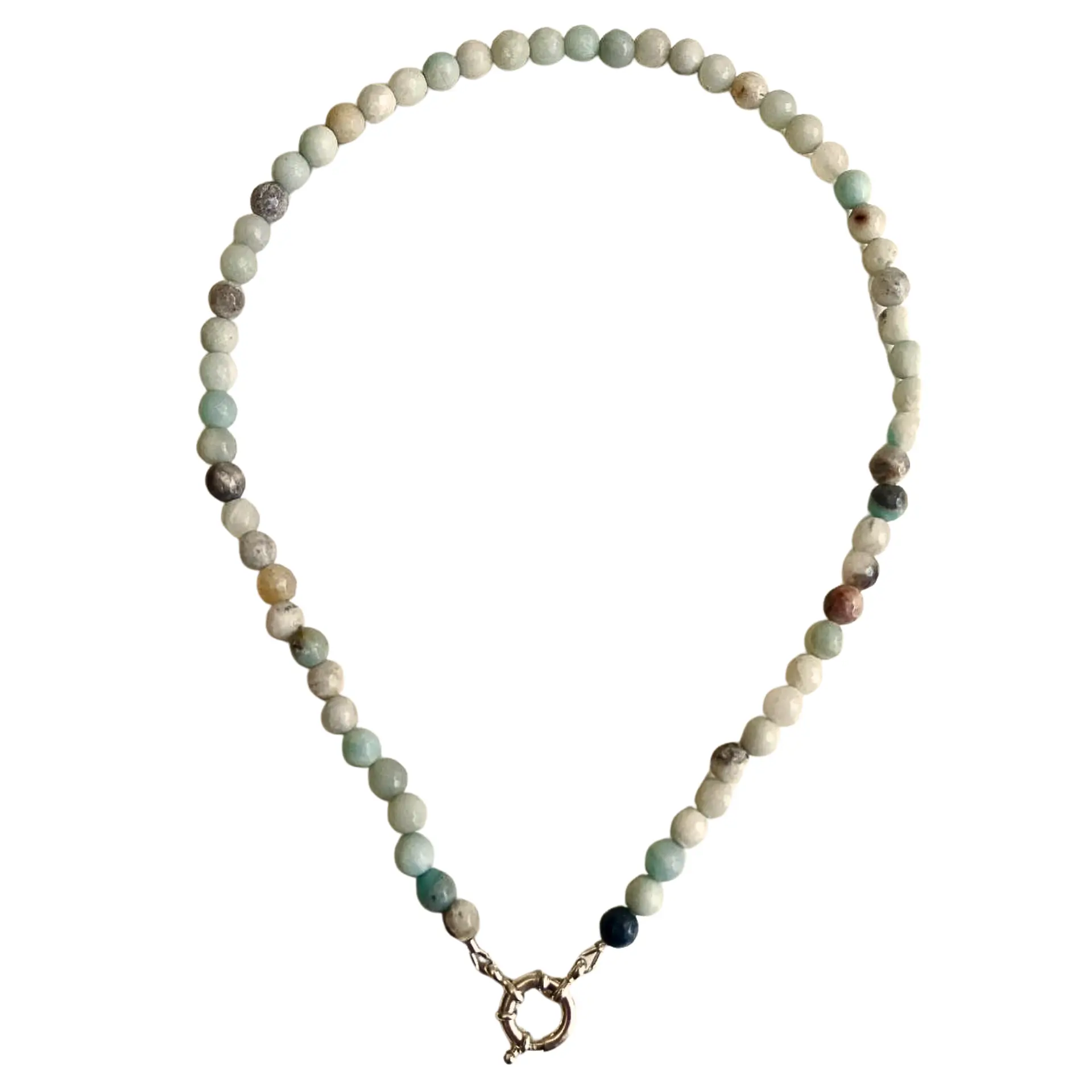 Gargantilla choker amazonita natural plata 925 Terranova 1