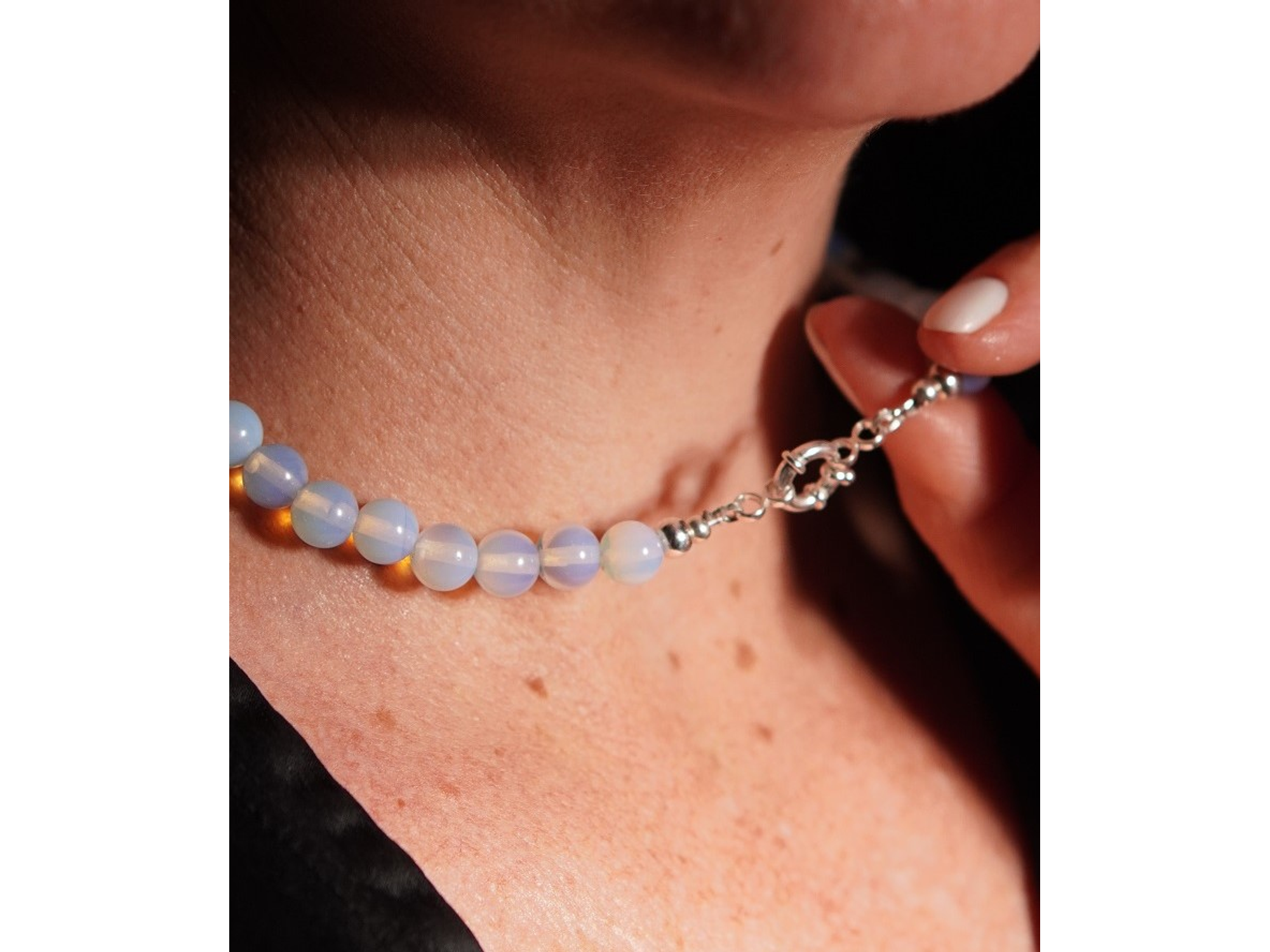 Gargantilla choker piedra luna natural plata 925 Terranova 2