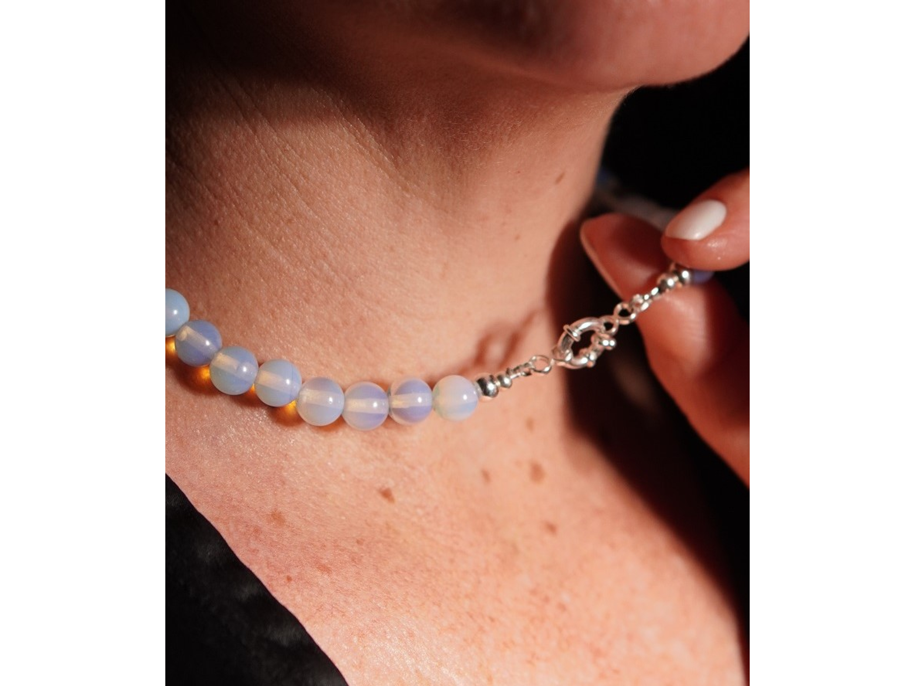 Gargantilla choker piedra luna natural plata 925 Terranova 2