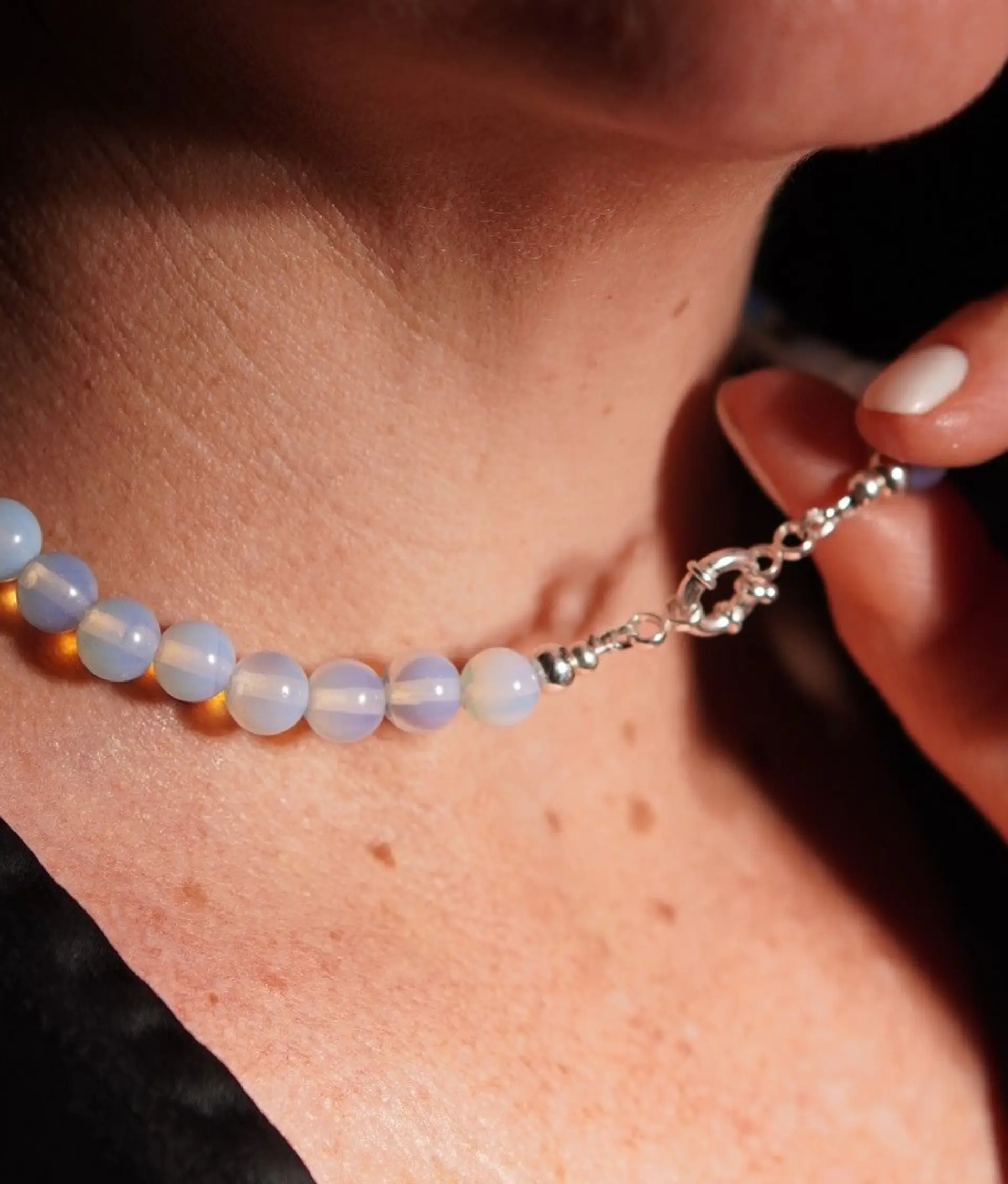Gargantilla choker piedra luna natural plata 925 Terranova 2
