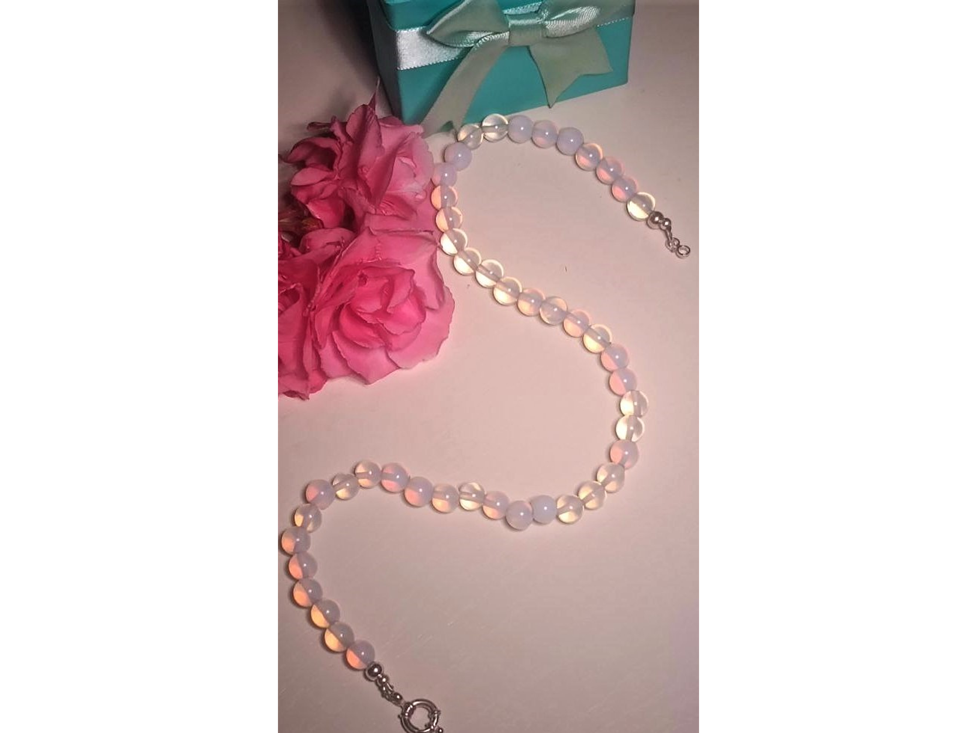 Gargantilla choker piedra luna natural plata 925 Terranova 8