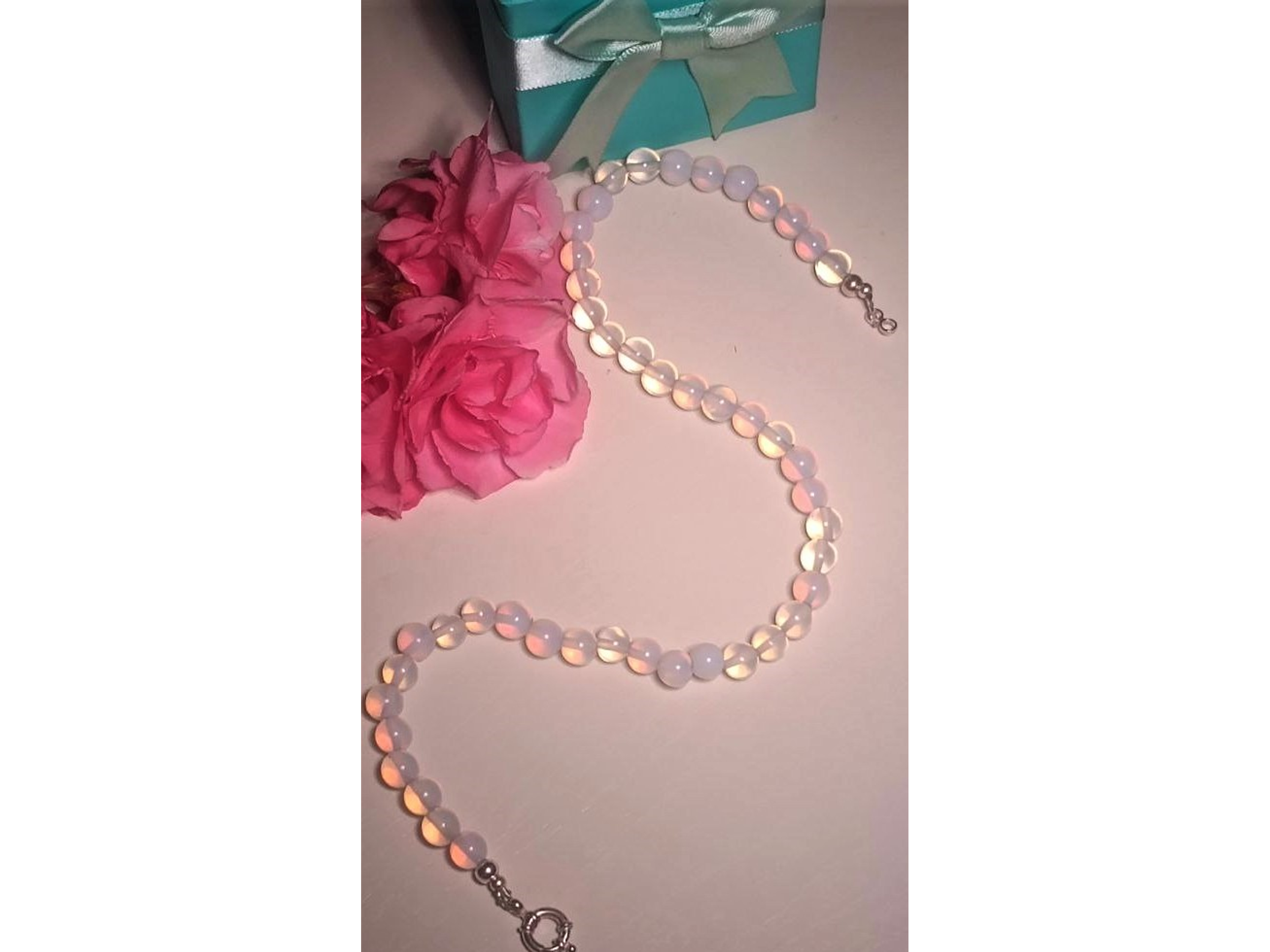 Gargantilla choker piedra luna natural plata 925 Terranova 8