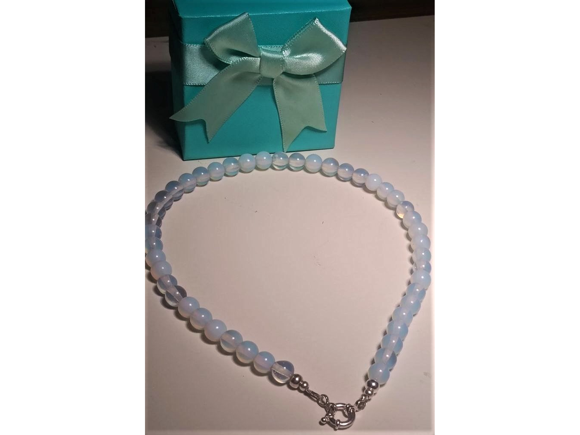 Gargantilla choker piedra luna natural plata 925 Terranova 5