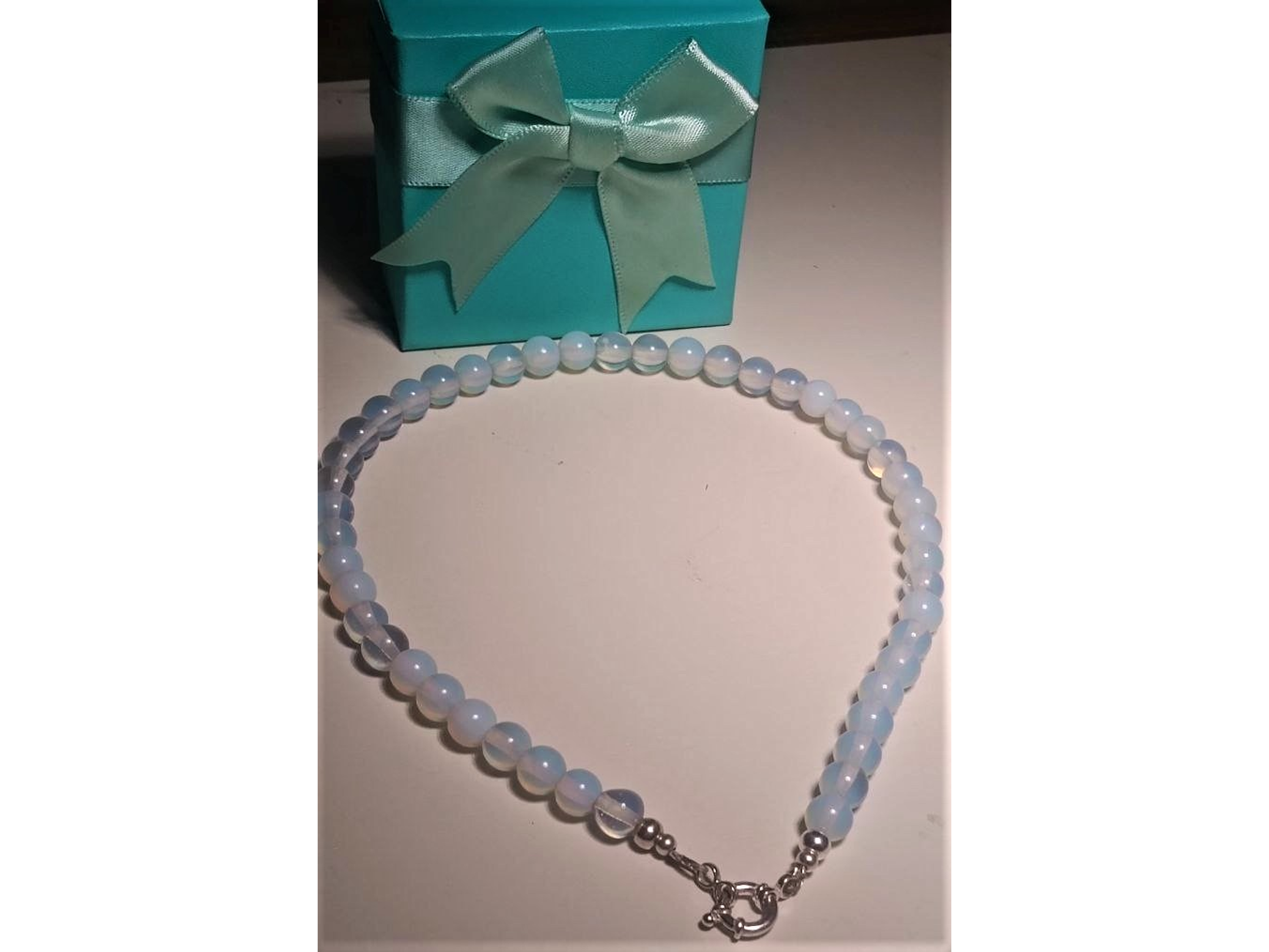 Gargantilla choker piedra luna natural plata 925 Terranova 5