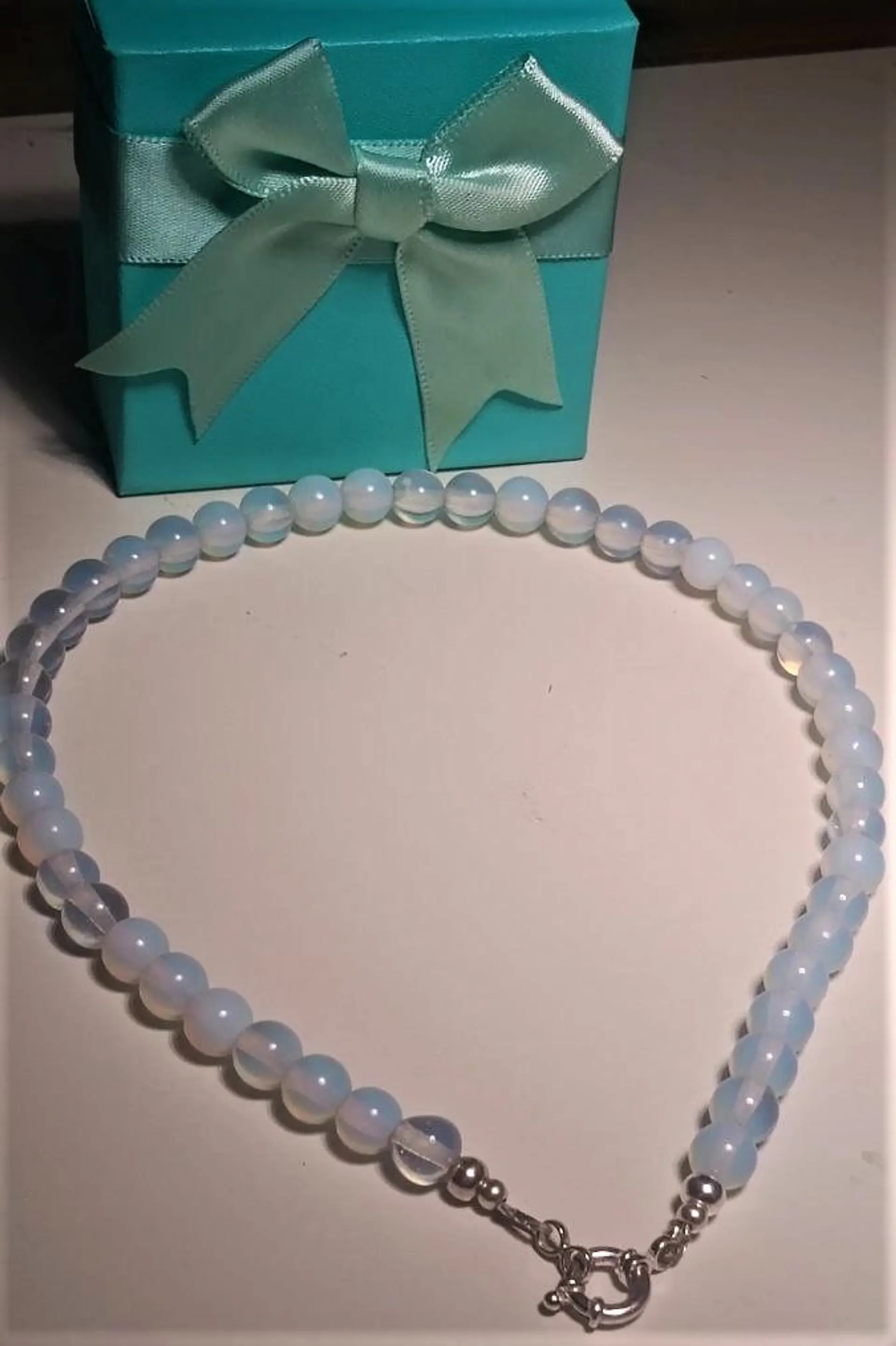 Gargantilla choker piedra luna natural plata 925 Terranova 5