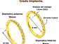 Argollas Huggies 8mm  16g Titanio F136 Zirconia Chapada Oro  - Miniatura 4
