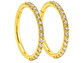 Argollas Huggies 8mm  16g Titanio F136 Zirconia Chapada Oro  - Miniatura 9