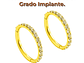 Argollas Huggies 8mm  16g Titanio F136 Zirconia Chapada Oro  - Miniatura 1