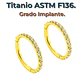 Argollas Emma 8mm 16G Titanio F136 Zirconia PVD oro 18k - Miniatura 1