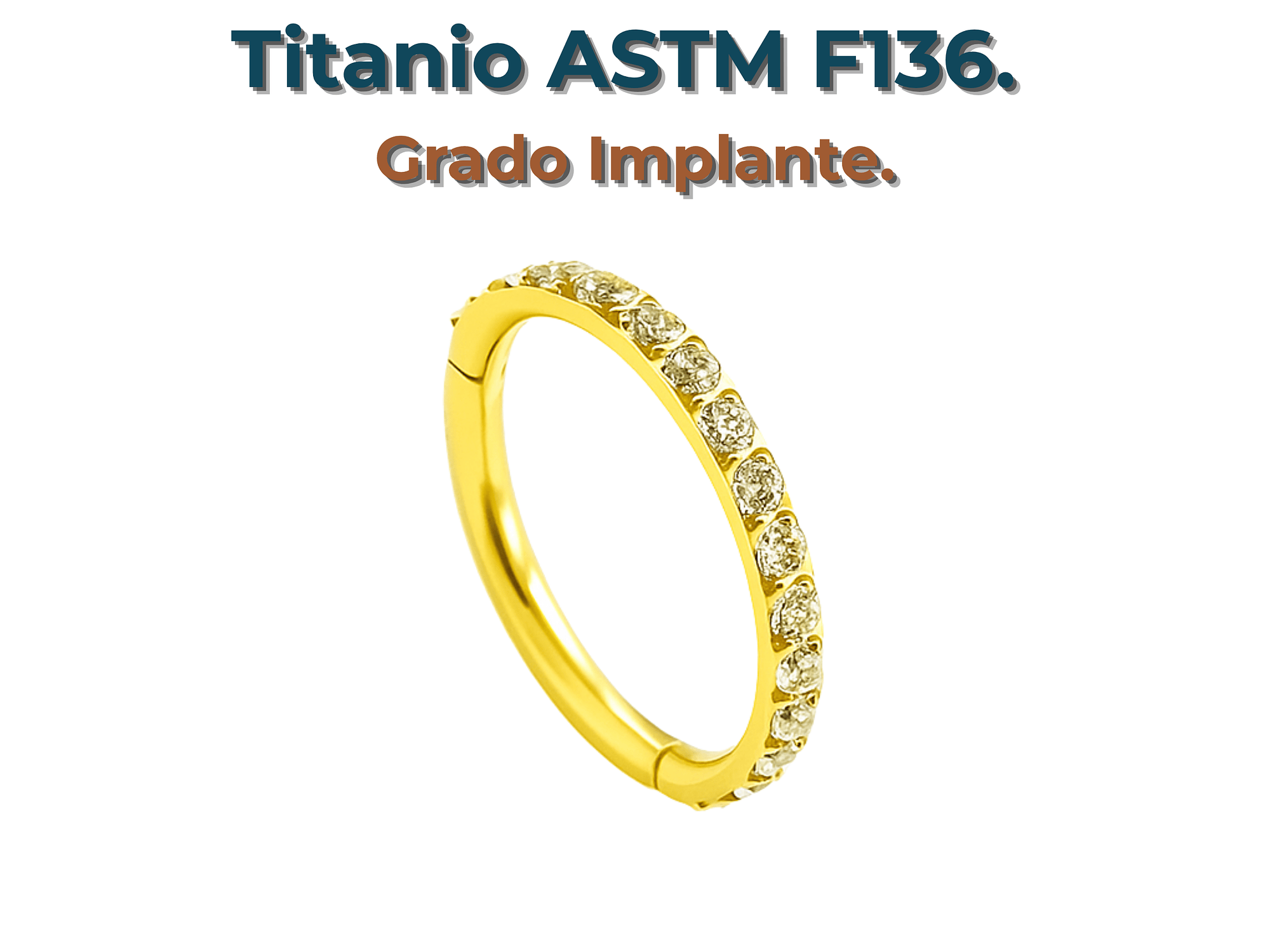 Piercing Septum 8mm Oreja Chapado En Oro Titanio Astm F136 1