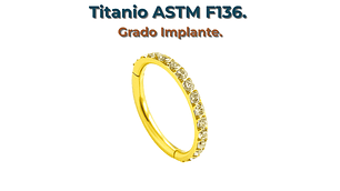 Piercing Septum 8mm Oreja Chapado En Oro Titanio Astm F136
