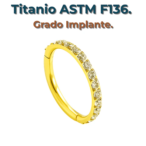 Piercing Emma Septum 8mm 16G Oreja Chapado En Oro Titanio Astm F136