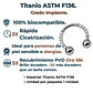 Piercing Septum 16g 8mm Titanio Astm F136 Aro Zirconia - Miniatura 2