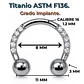 Piercing Septum 16g 8mm Titanio Astm F136 Aro Zirconia - Miniatura 3