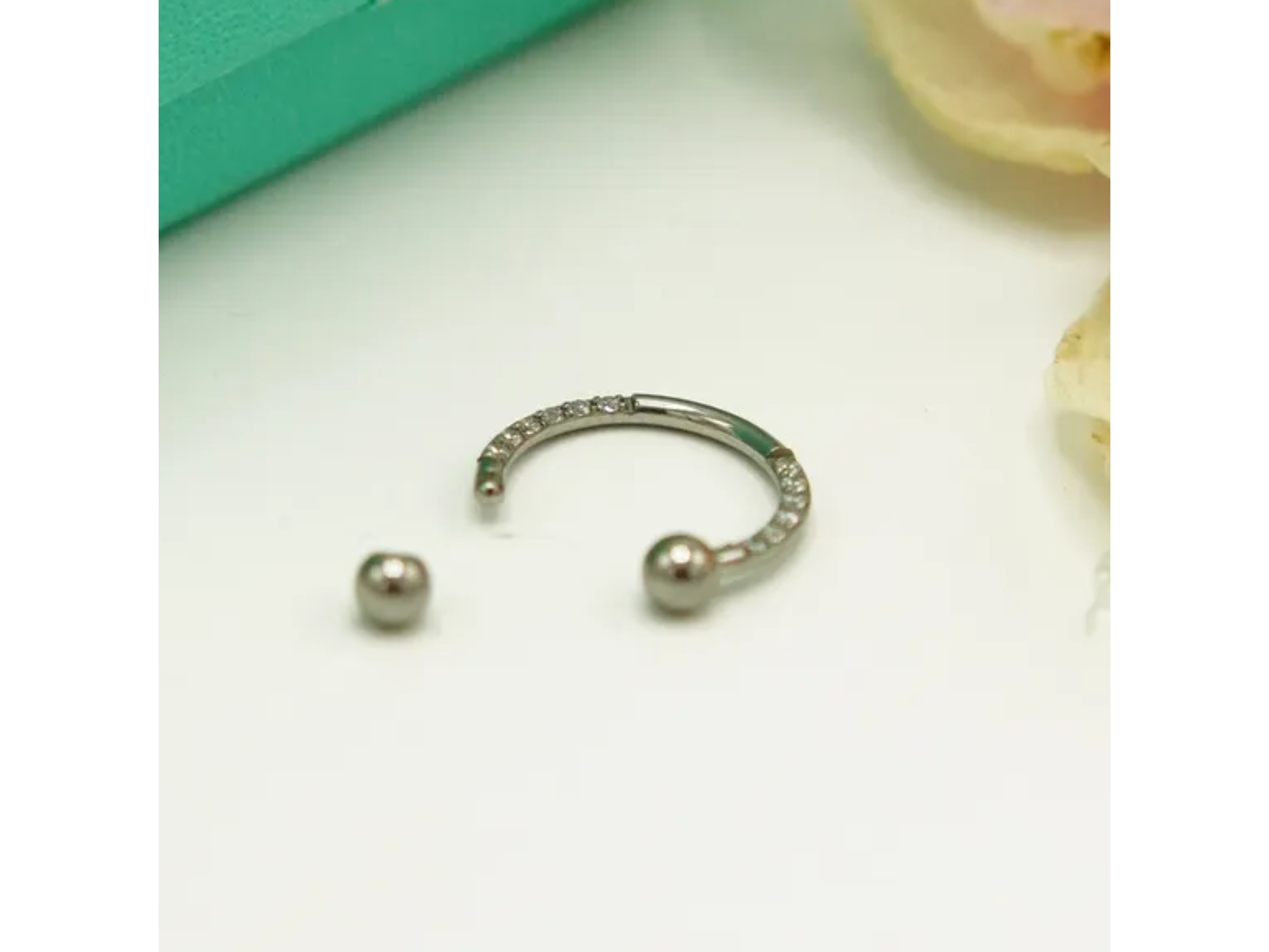 Piercing Septum 16g 8mm Titanio Astm F136 Aro Zirconia 4