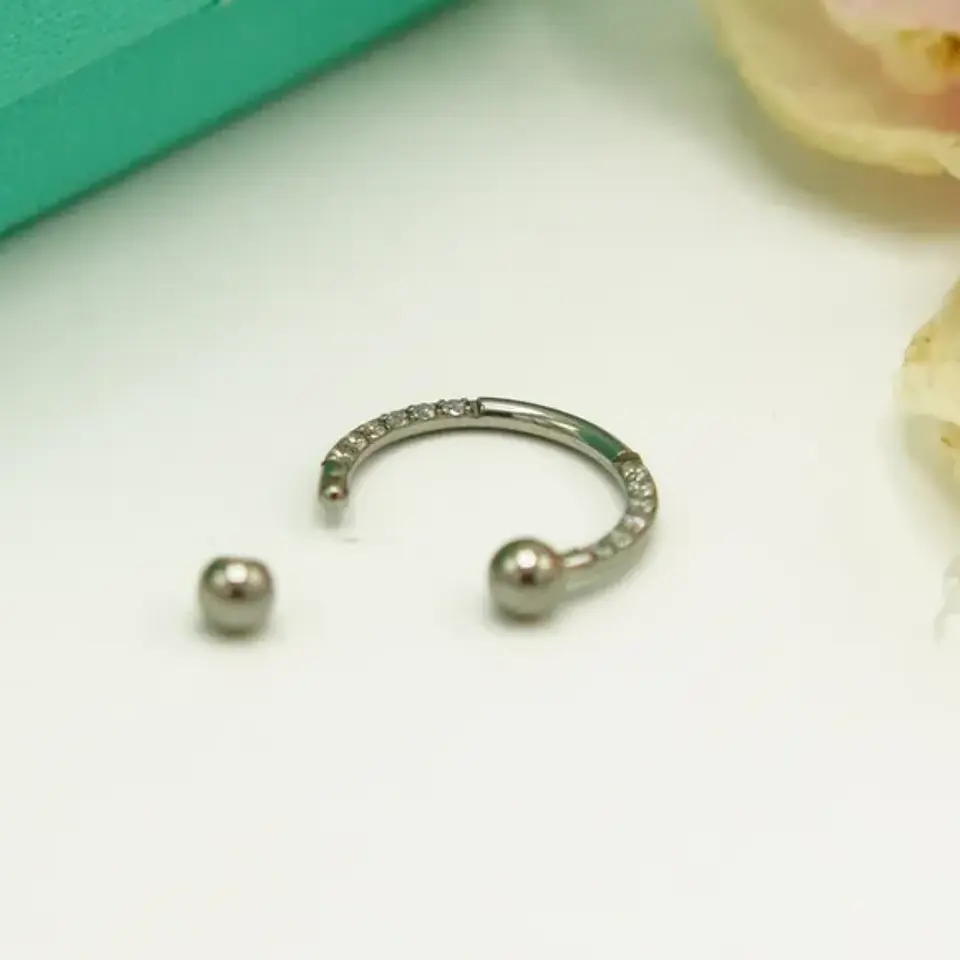 Piercing Septum 16g 8mm Titanio Astm F136 Aro Zirconia 4