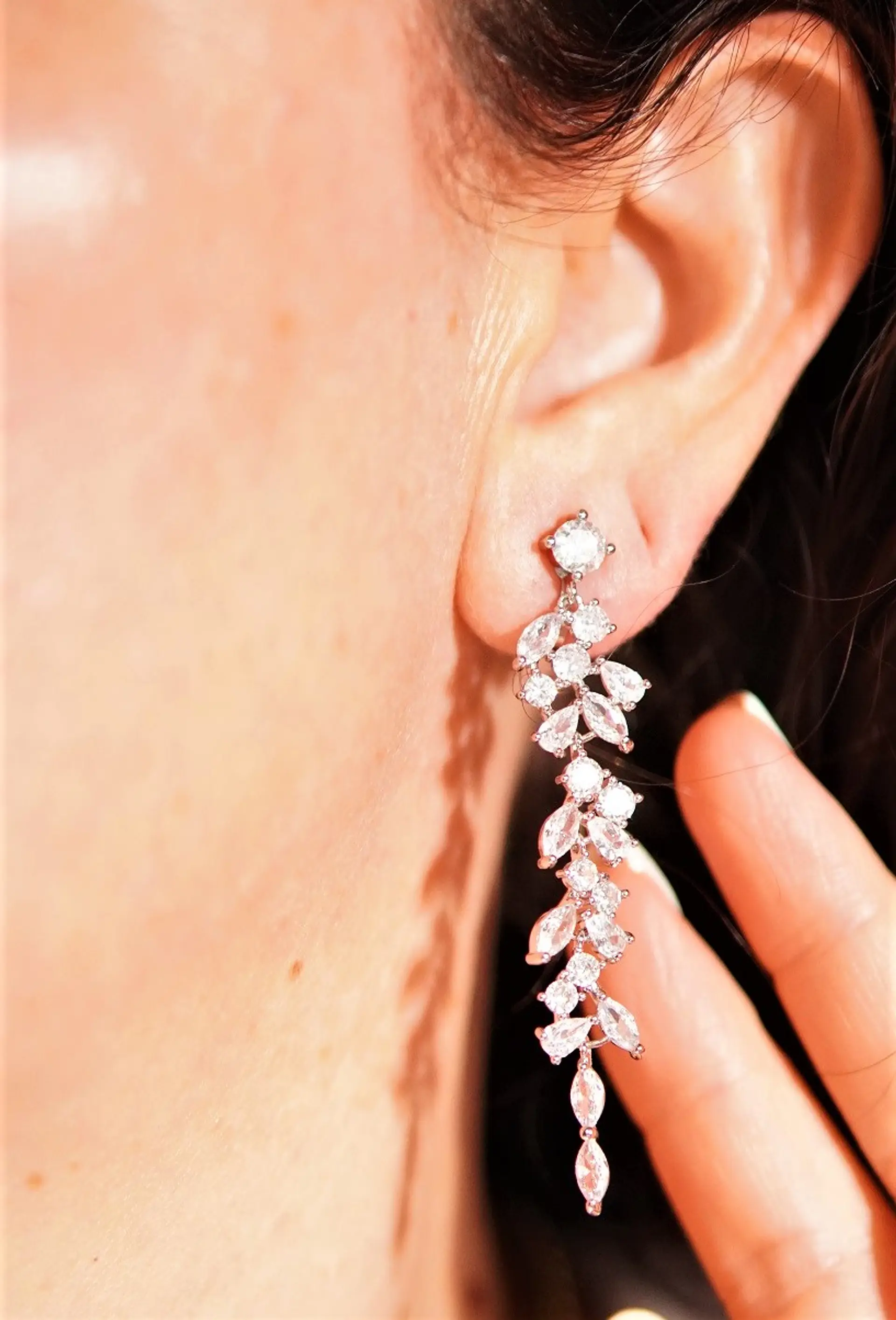 Aros largos Viviana sin perforacion zirconias fiesta 8