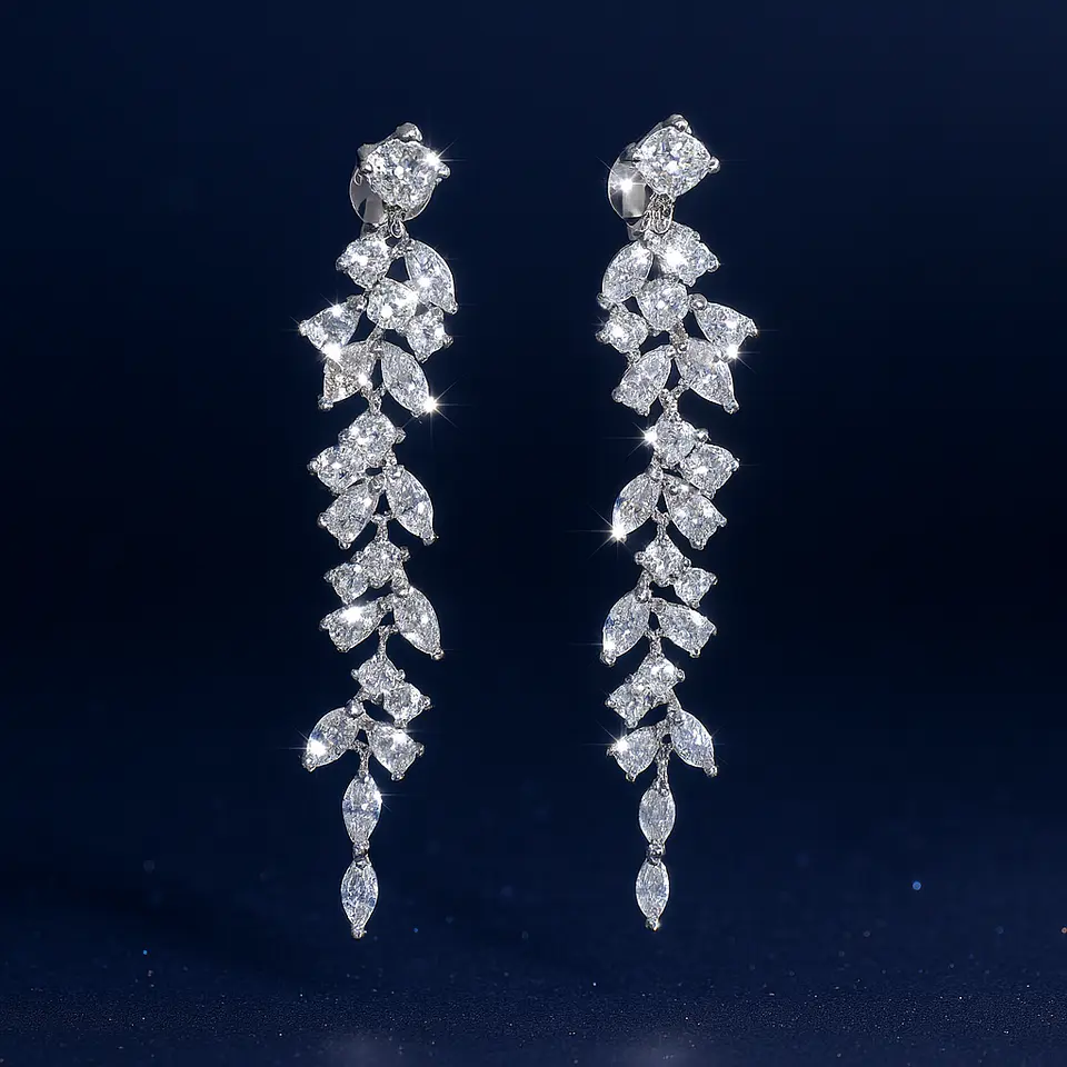 Aros largos Viviana sin perforacion zirconias fiesta 9