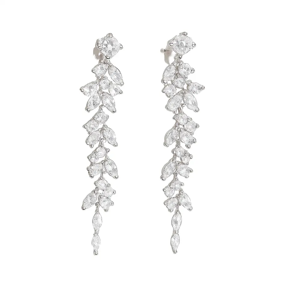 Aros largos Viviana sin perforacion zirconias fiesta 1