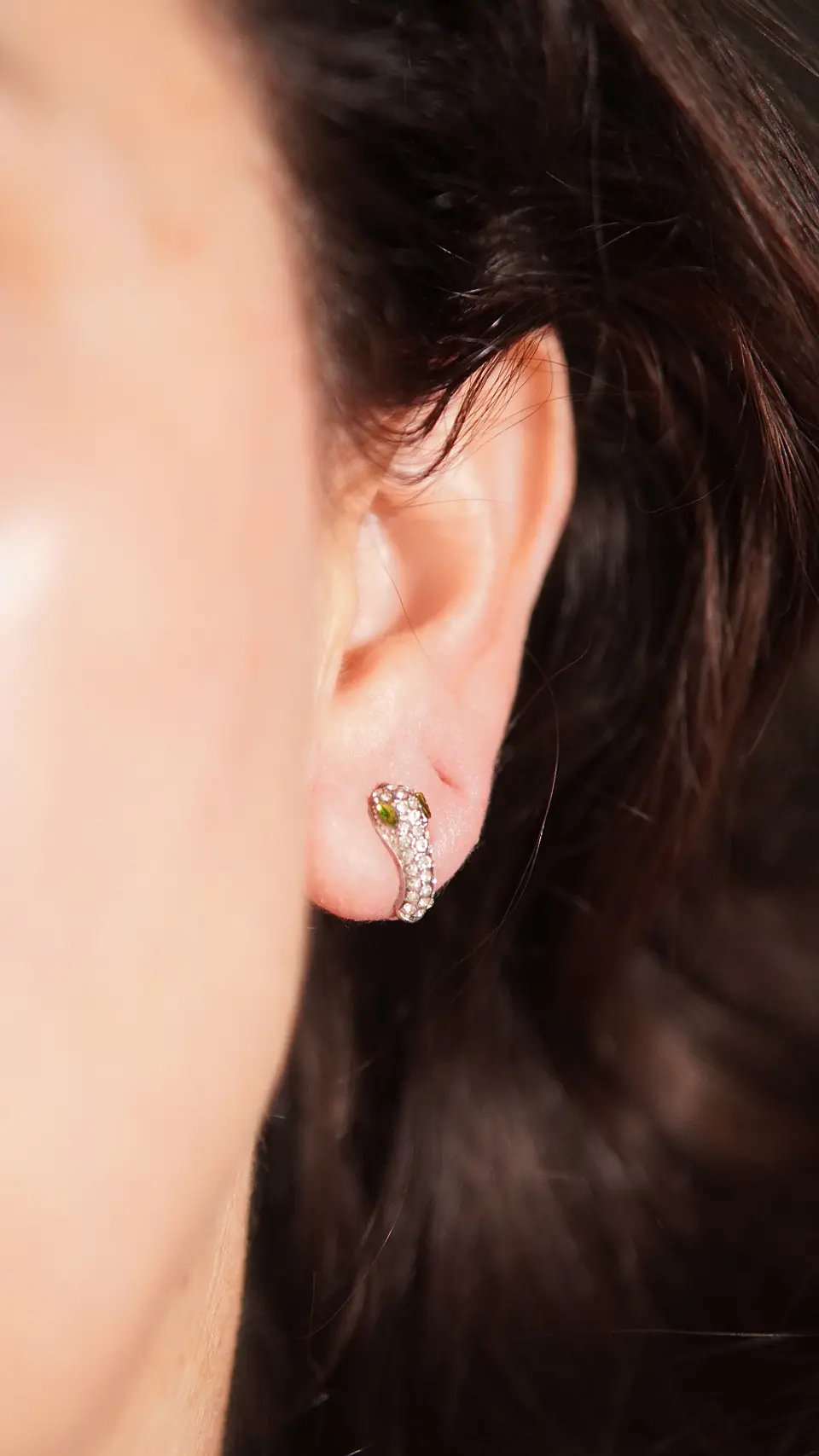 Aros sin perforacion serpiente Cleo clip zirconias verdes 5