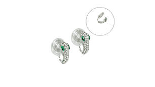 Aros sin perforacion serpiente Cleo clip zirconias verdes