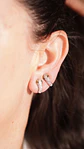 Aros sin perforacion serpiente Cleo clip zirconias verdes - Miniatura 8