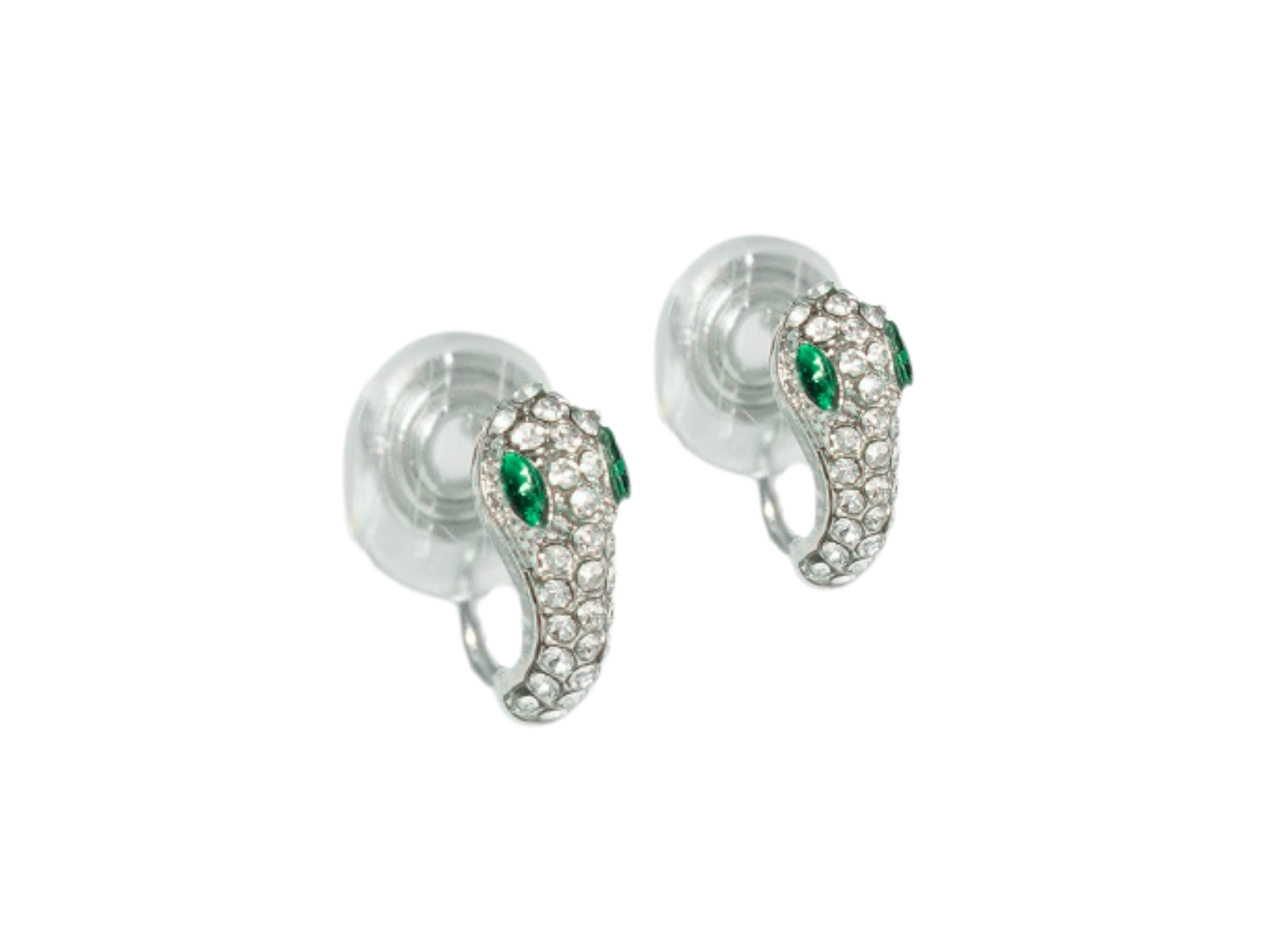 Aros sin perforacion serpiente Cleo clip zirconias verdes 9