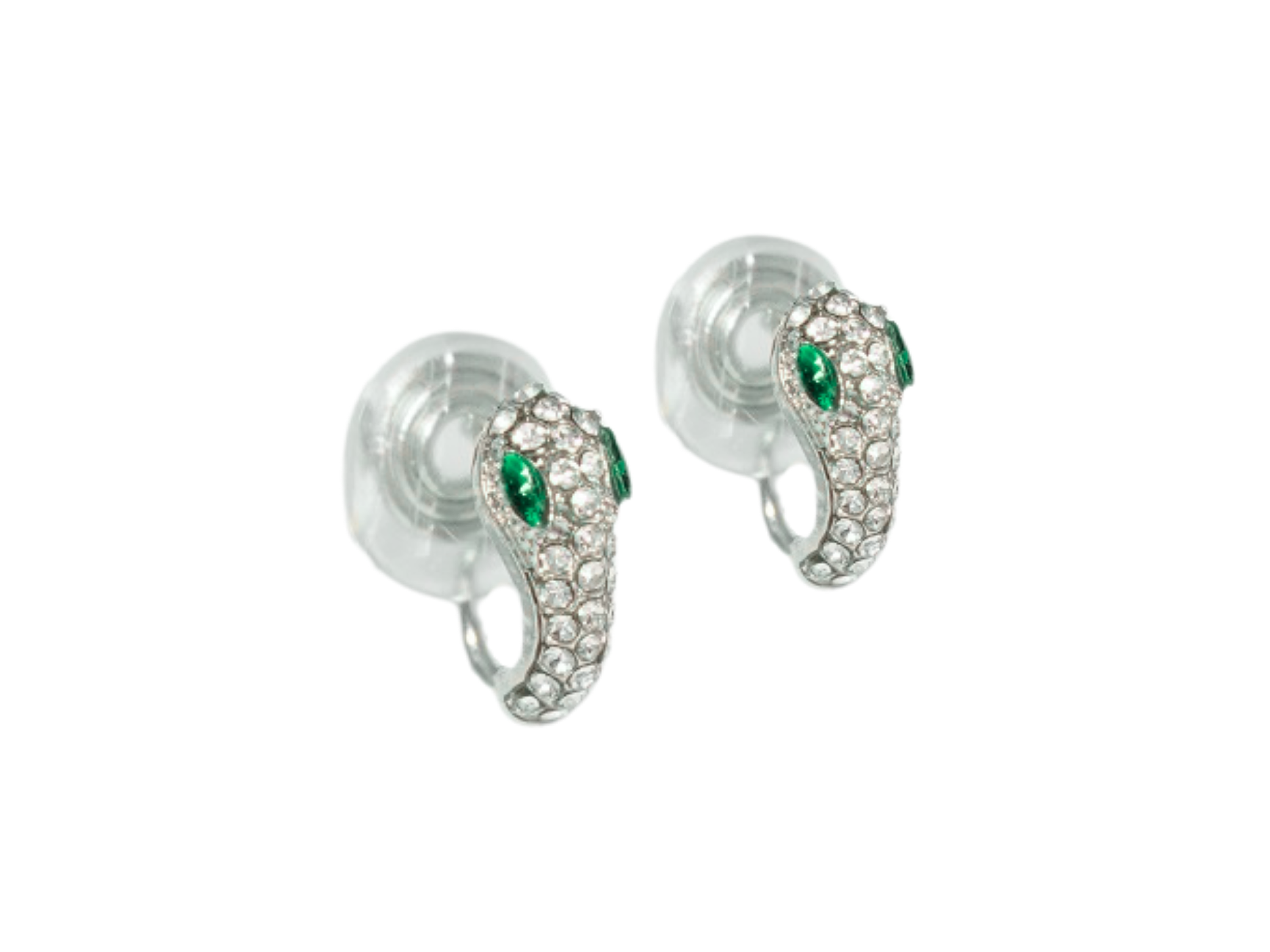 Aros sin perforacion serpiente Cleo clip zirconias verdes 9